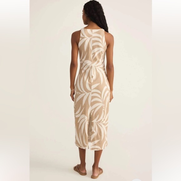 NEW Z SUPPLY adison vacances midi dress in beige - Picture 2 of 10